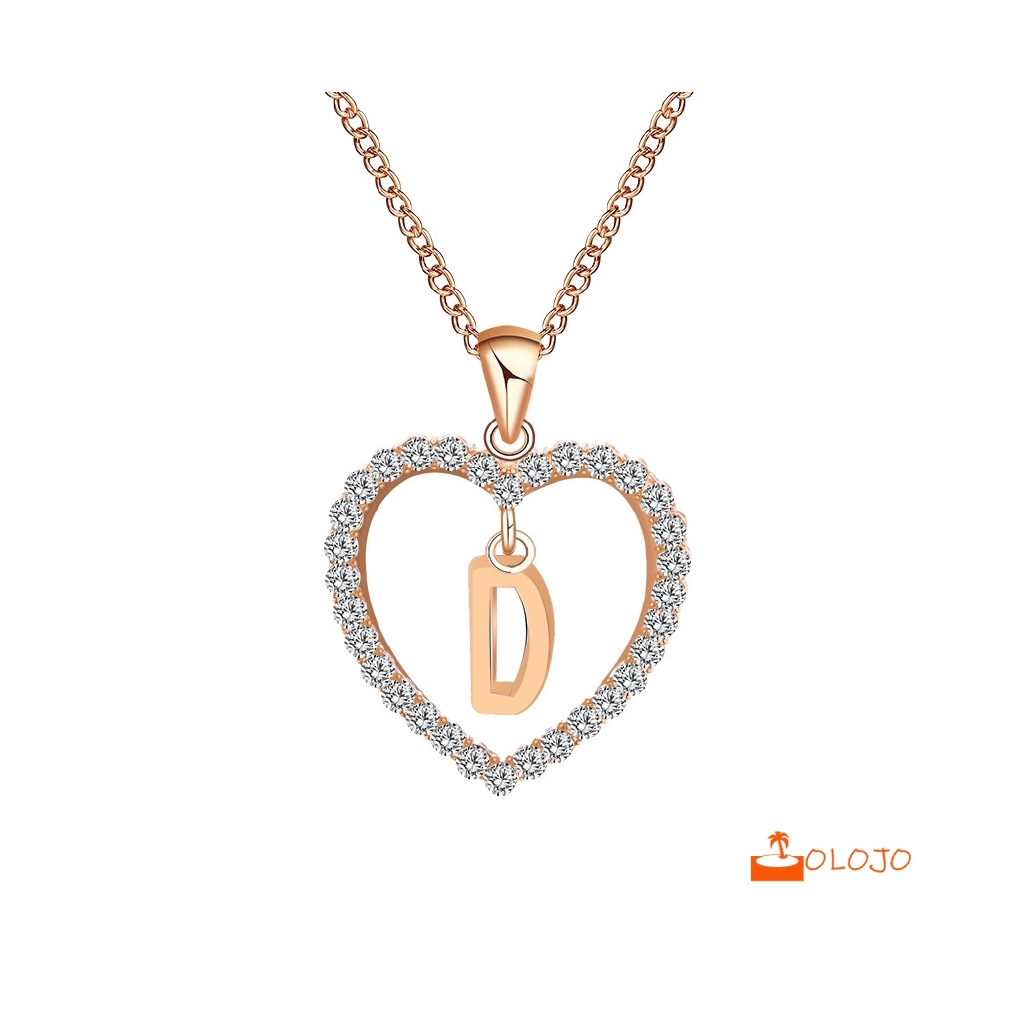 OLOJO Kalung Titanium Fashion Rantai Huruf Liontin 26 Hadiah Huruf Inggris Necklace