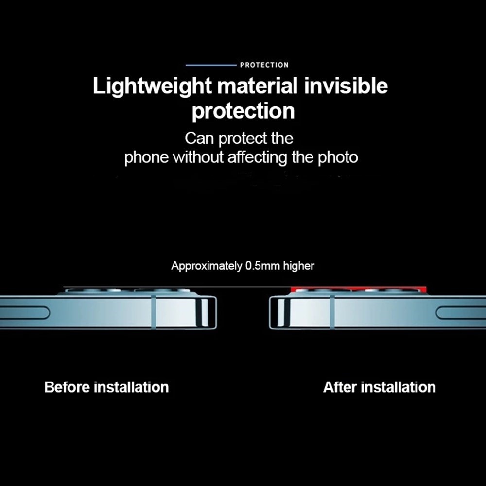 Pelindung Lensa Kamera Bahan Metal Titanium Alloy Untuk iPhone 11 12 13 Pro Max 12 13 Mini 13