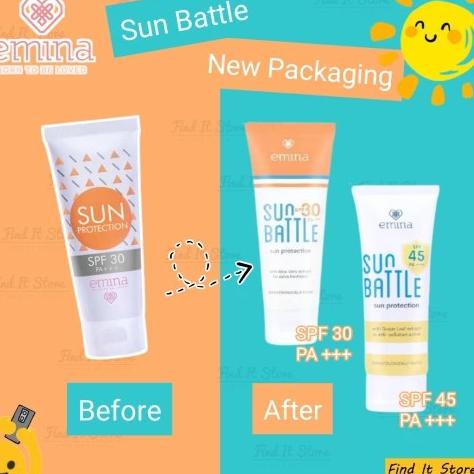 ☏ (BOSS) EMINA Sunscreen - Emina Sun Battle Sun Protection SPF30 SPF45 60ml ➦