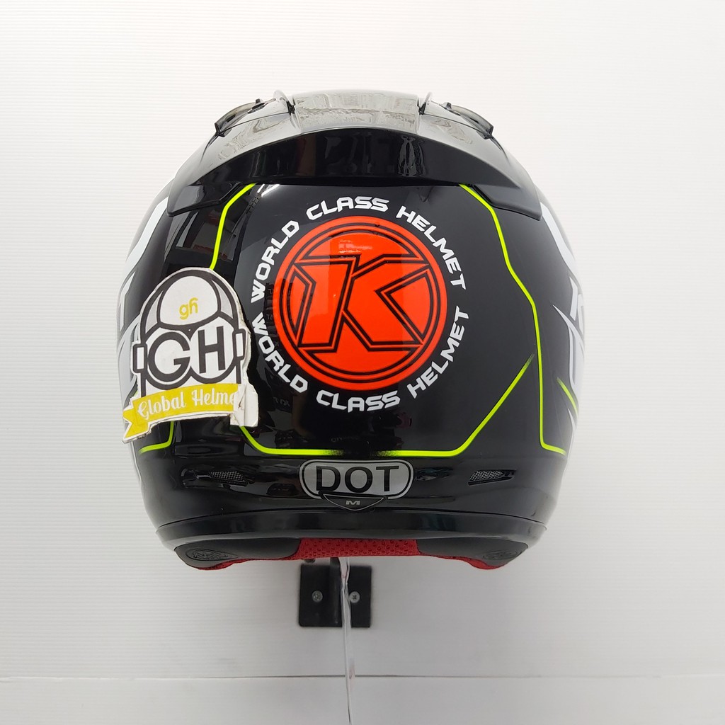 HELM HALF FACE KYT DJ MARU KYT DJMARU MOTIF #13 BLACK RED FLUO