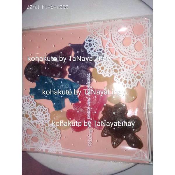 

kohakuto by TaNayaLinay bentuk dino isi 7 kemasan plastik