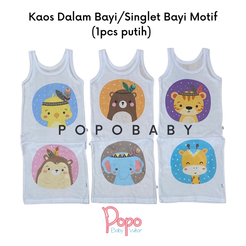 KAOS DALAM BAYI/ SINGLET BAYI MOTIF KARAKTER PEREMPUAN/ LAKI PERTAMA DI SHOPEE!