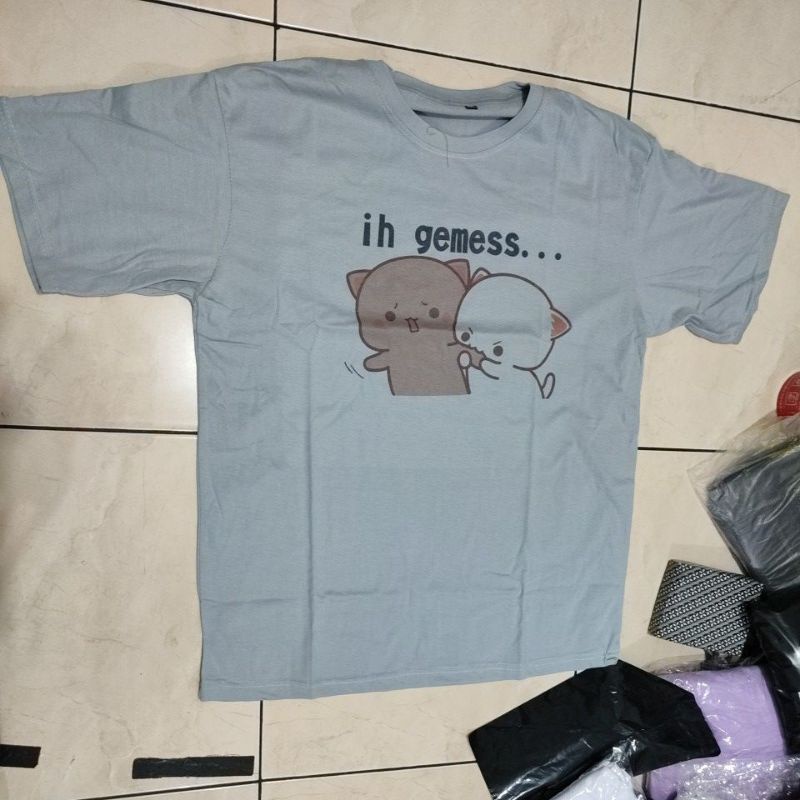 Kaos peach ih gemes bahan katun fit to XXL