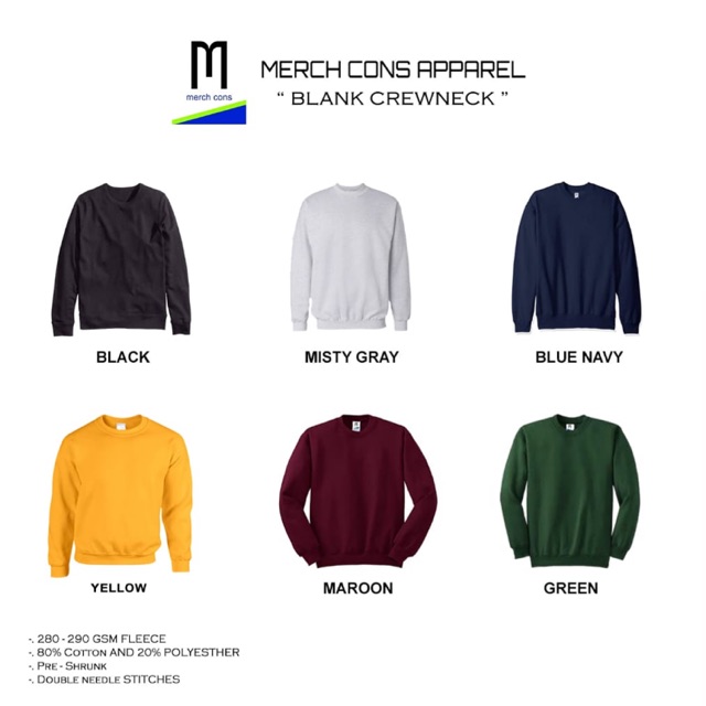 MERCHCONS BLANK CREWNECK