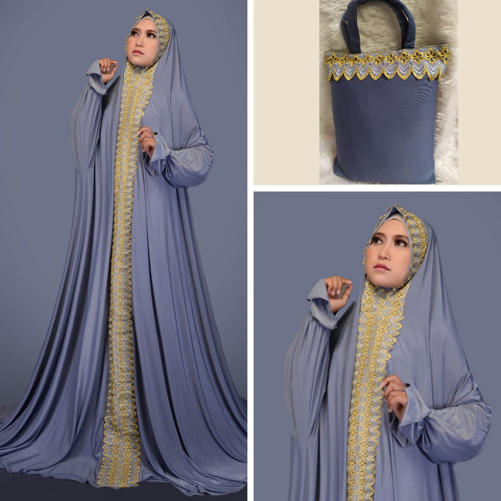 MUKENAH RUKUH TELEKUNG PRAYER SET RUKOH MUKENA TERUSAN HADROMUD DUBAY RAMADHAN LAMARAN MAS KAWIN SAN