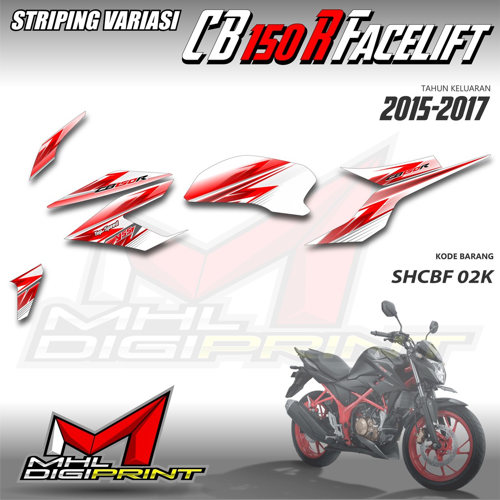 STRIPING VARIASI CB 150R FACELIFT - STIKER CB 150R - SHCBF 02