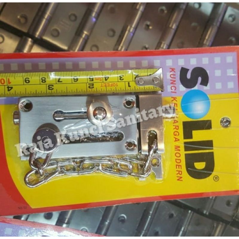 Grendel Rantai Solid Satin Nikel/Antik Brass/Door Chain Solid 801/Slot Jendela