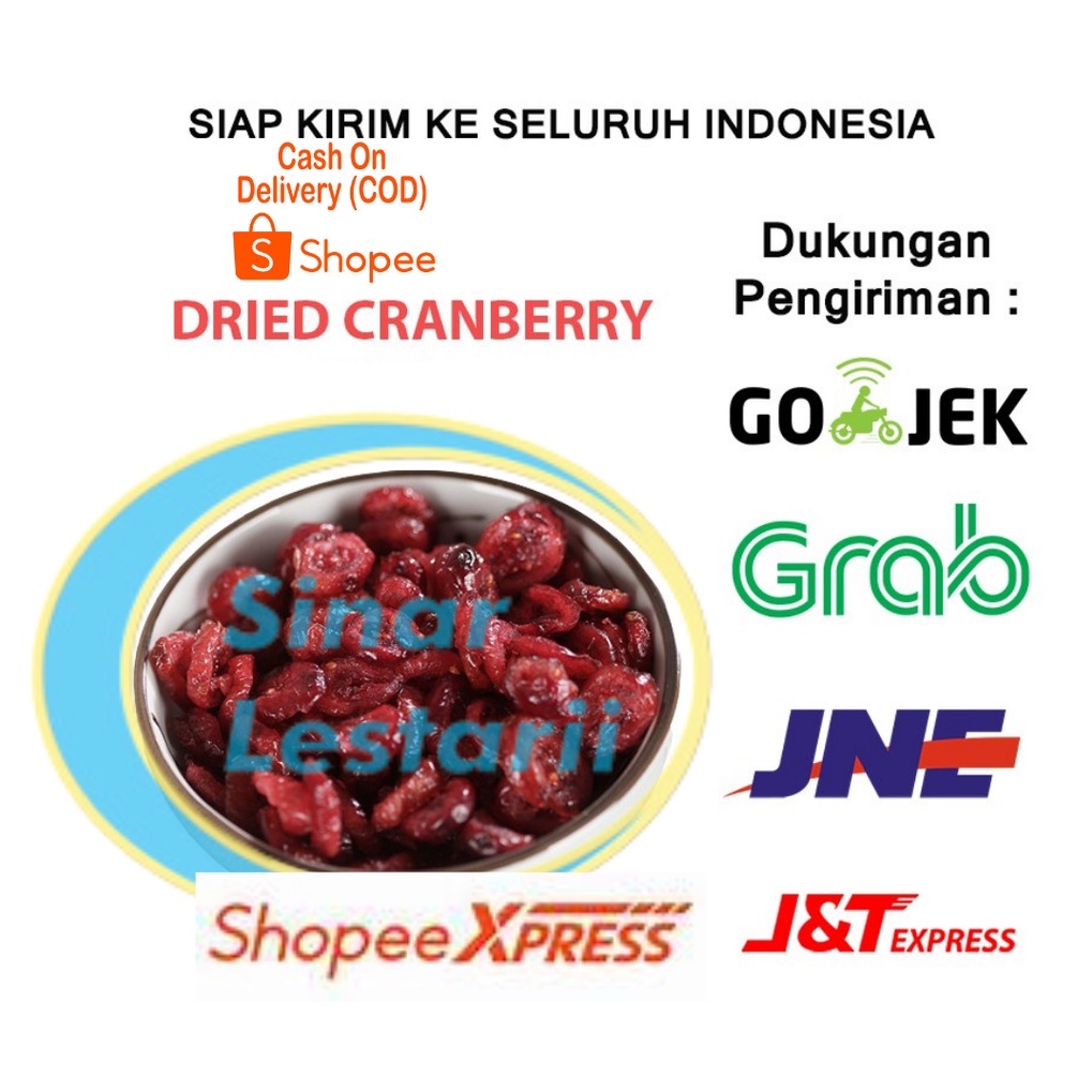 

250 GRAM Cranberry - Dried Cranberry - Kranberi Kering
