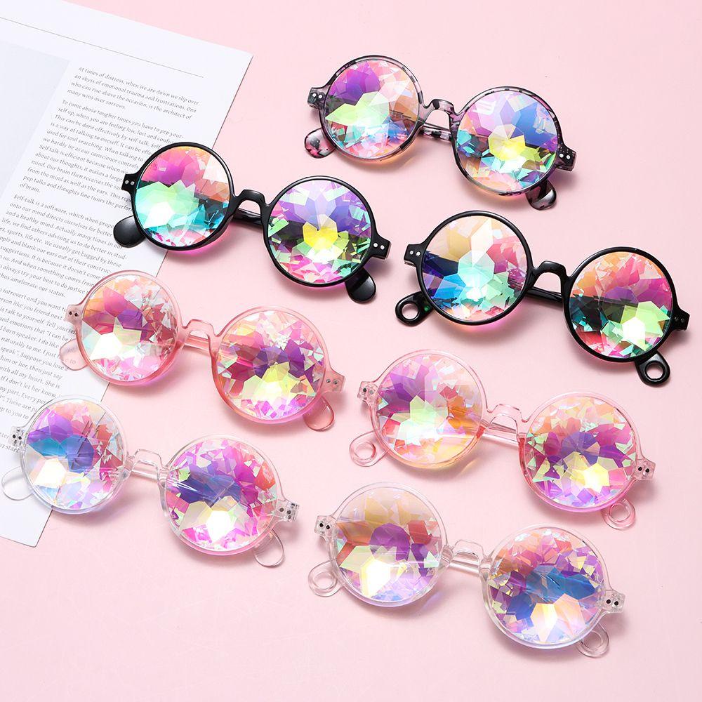 Lily Kaleidoscope Kacamata Pelangi Lensa Kristal Klub Malam Festivals Eyewear