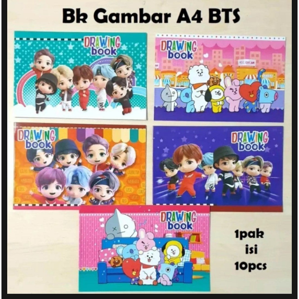 BUKU GAMBAR UKURAN A4 KARAKTER KARTUN. KERTAS TEBAL DAN MURAH