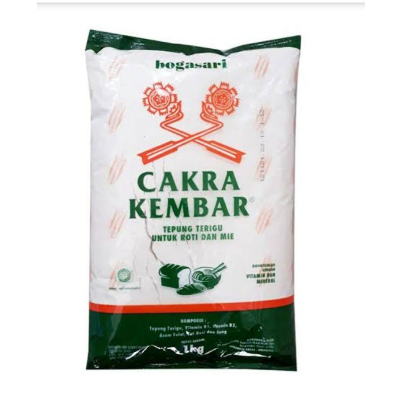 

tepung terigu cakra kembar ekonomis untuk roti dan mie bogasari 1kg