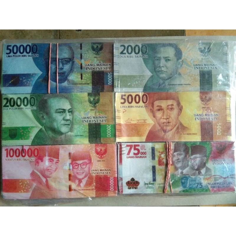 Uang Mainan. Isi 100pcs Campur