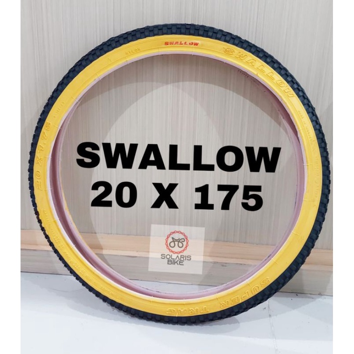 Ban Luar Sepeda 20 x 1.75 Bmx Mini Lipat Folding Swallow Kuning Hitam