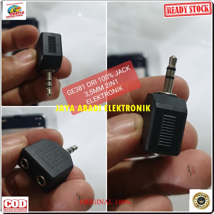 G381 JACK AUX 3.5 MM 2IN1 HANDPHONE  ADAPTER  SAMBUNGAN SPLITER AUDIO SOUND SUARA CONVERTER MULTI UNIVERSAL MALE EXTENSION PENYAMBUNG HEADSET HEADPHONE FEMALE MALE AMPLI STEREO HEADSET PRAKTIS DAN MUDAH DIGUNAKAN TERJANGKAU