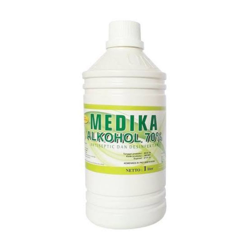 Cairan alkohol 70% Medika 1 liter / Medika alkohol 70% 1 liter