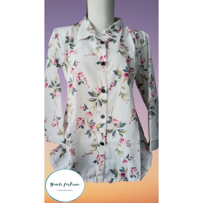 Kemeja Wanita Monalisa Wolfis motif bunga