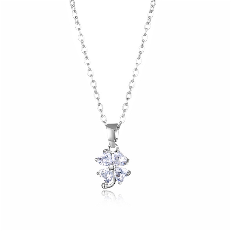 Baja Titanium clover kalung siaran langsung ins online influencer klavikula rantai Jepang dan Korea