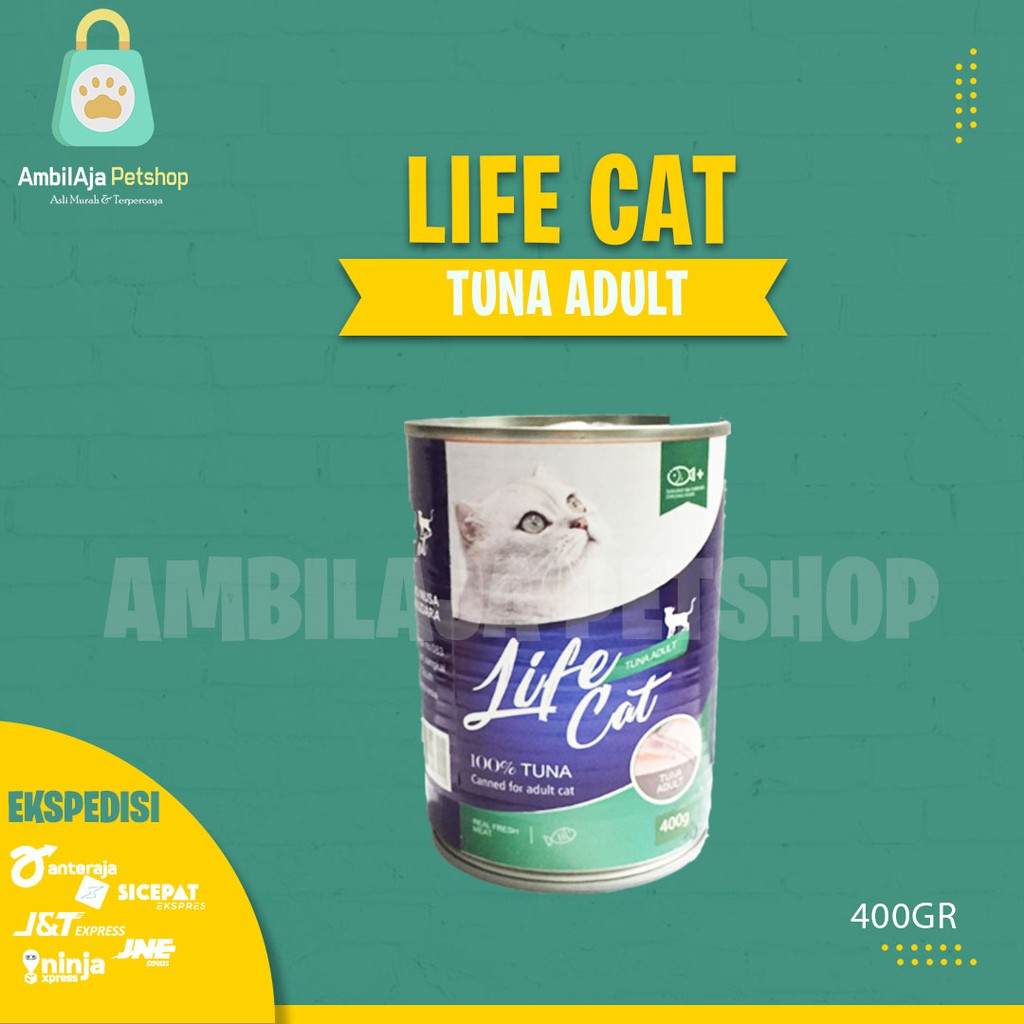 Makanan Kucing LIFE CAT kaleng 400g All Varian 1 dus ( GRAB GOSEND BLUEBIRD )