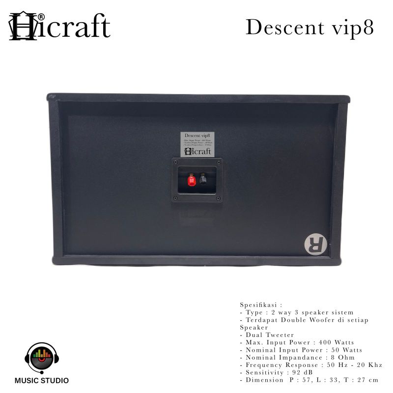 Speaker Karaoke Pasif 8 Inch HICRAFT DESCENT VIP 8, Sound 2 Unit