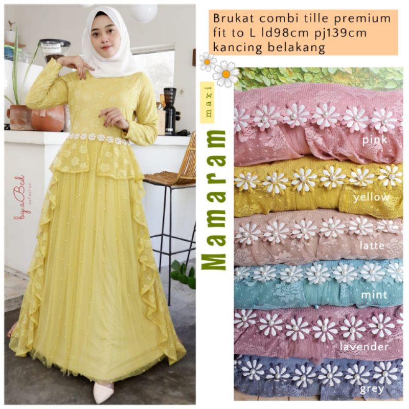 Mamaram maxy brukat wanita/maxy dress brukat