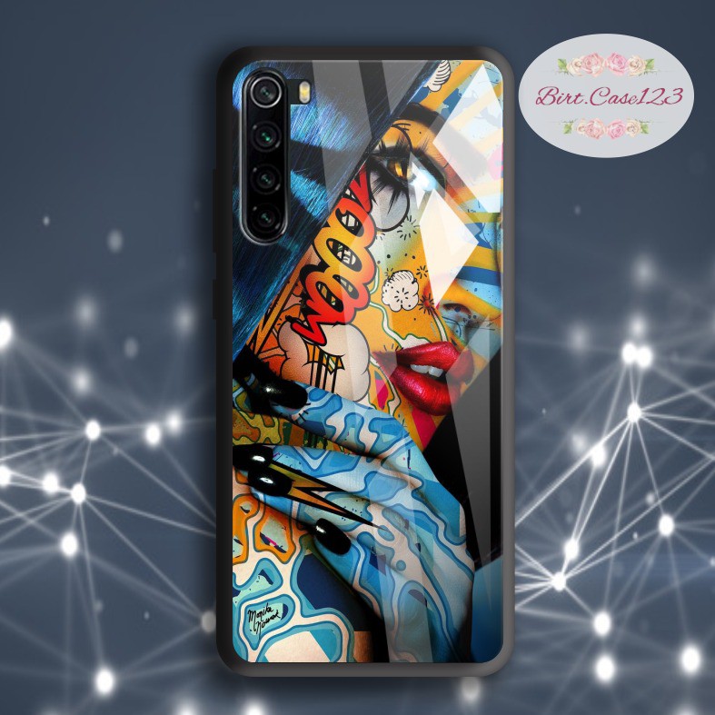 Case casing softcase silikon Gambar pop art face back case glass oppo samsung vivo xiaomi etc