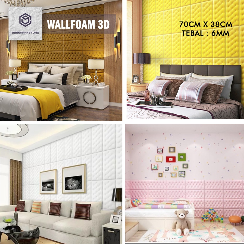 PROMO!! BUY 25 FREE 1 !! Wallpaper Foam 3D Sticker HeadBoard / Bed Wall Stiker Foam-3
