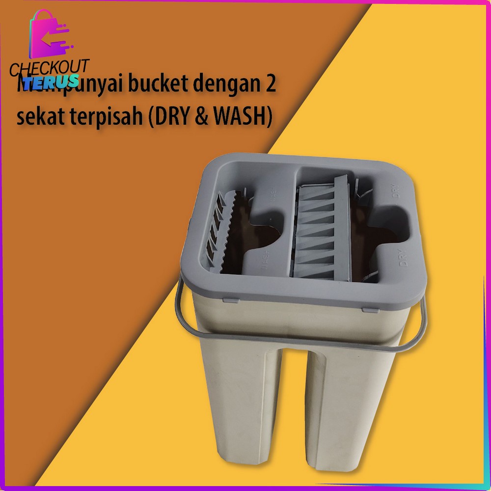 CT C527 Kain Pel Pembersih Lantai Praktis Multifungsi Mop Scratch Flat With Bucket Kain Pel Lantai Lap Pel