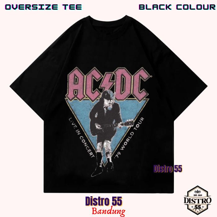 KAOS BAND ACDC '79 WORLD TOUR VINTAGE T SHIRT (OVERSIZED TEE) / TSHIRT BAND ACDC OVERSIZE