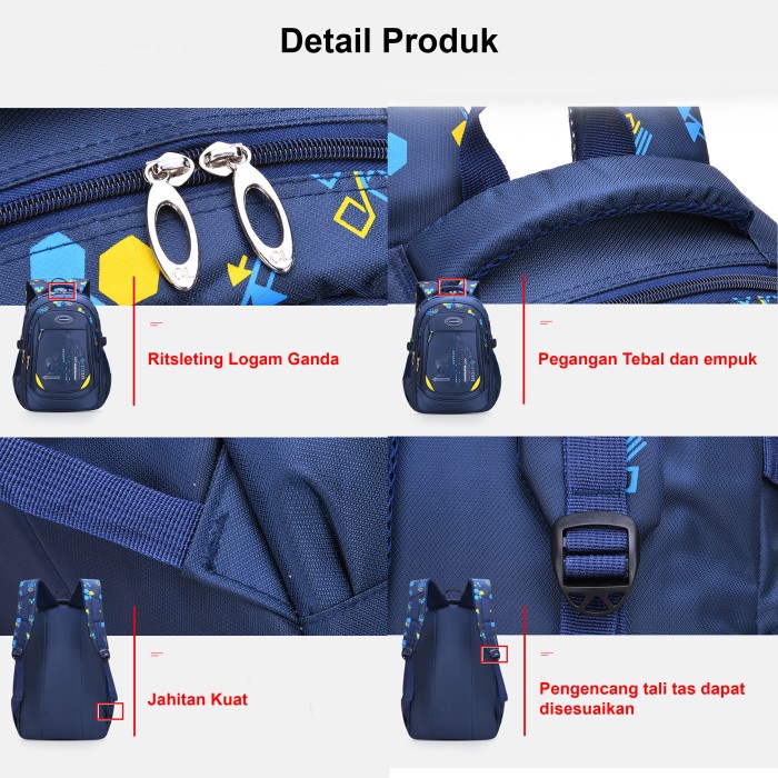 Tas Ransel Backpack Sekolah Anak Perempuan Laki-Laki TK SD Premium