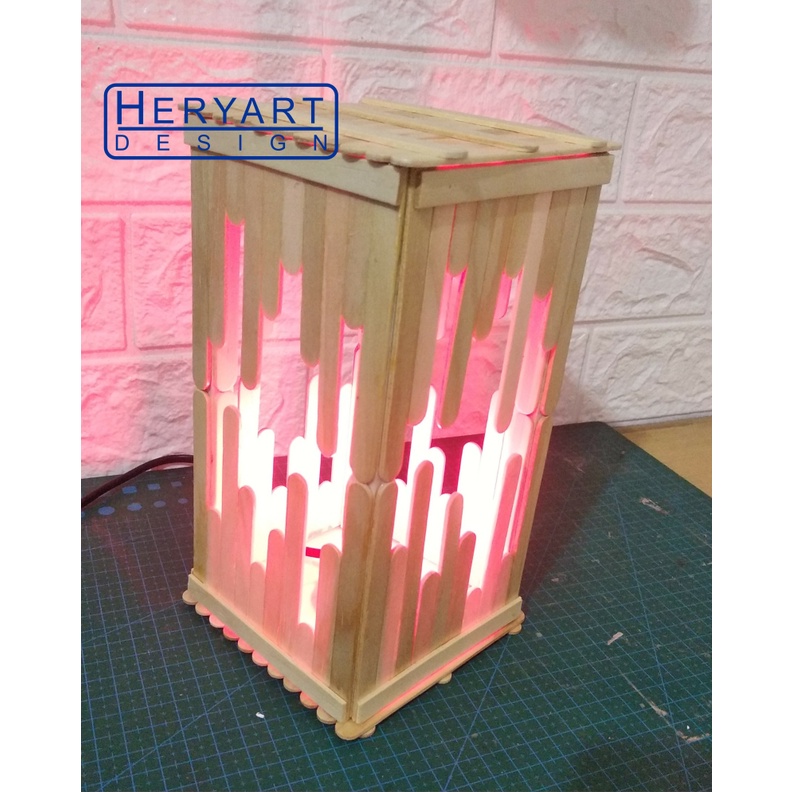 Lampu Tidur Dari Stik Es Krim / Prakarya Lampu Hias