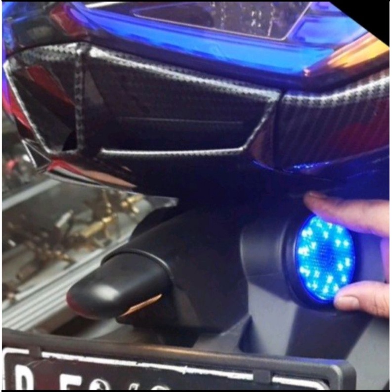 Lampu mata kucing bulat nmax new lampu reflektor bulat diam-kedip biru dan merah