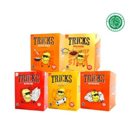 

Tricks Crisps (10x18gr) (original, asian BBQ, Bulgogi, Kimchi, Rendang) / Potato Baked Snack Kentang