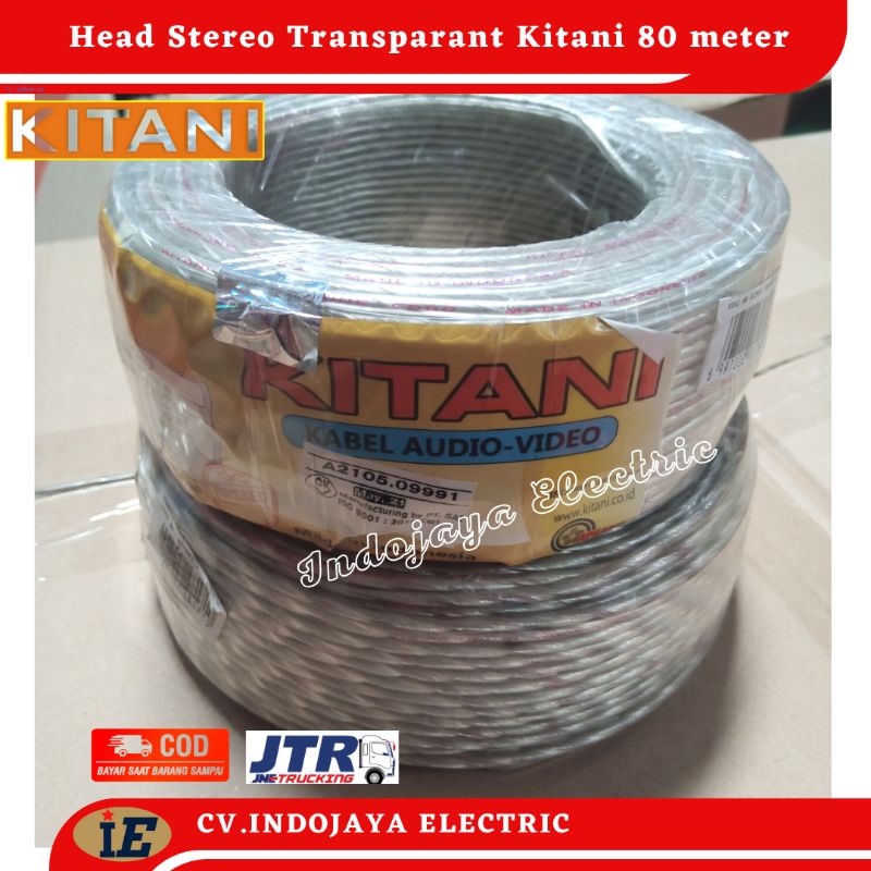 Kabel Head Stereo Transparan Kitani 80 Meter