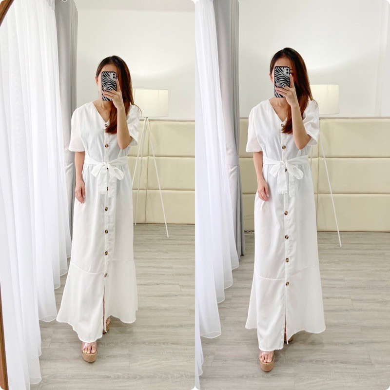 maxy wanita casual /maxy white ( K1291 )