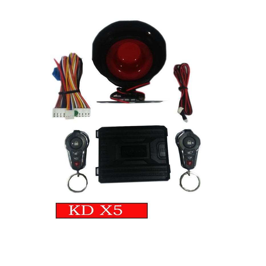 KUNCI MOBIL/ ALARM MOBIL DENGAN 2 REMOTE DAN KABEL, SIREN SET KDX5