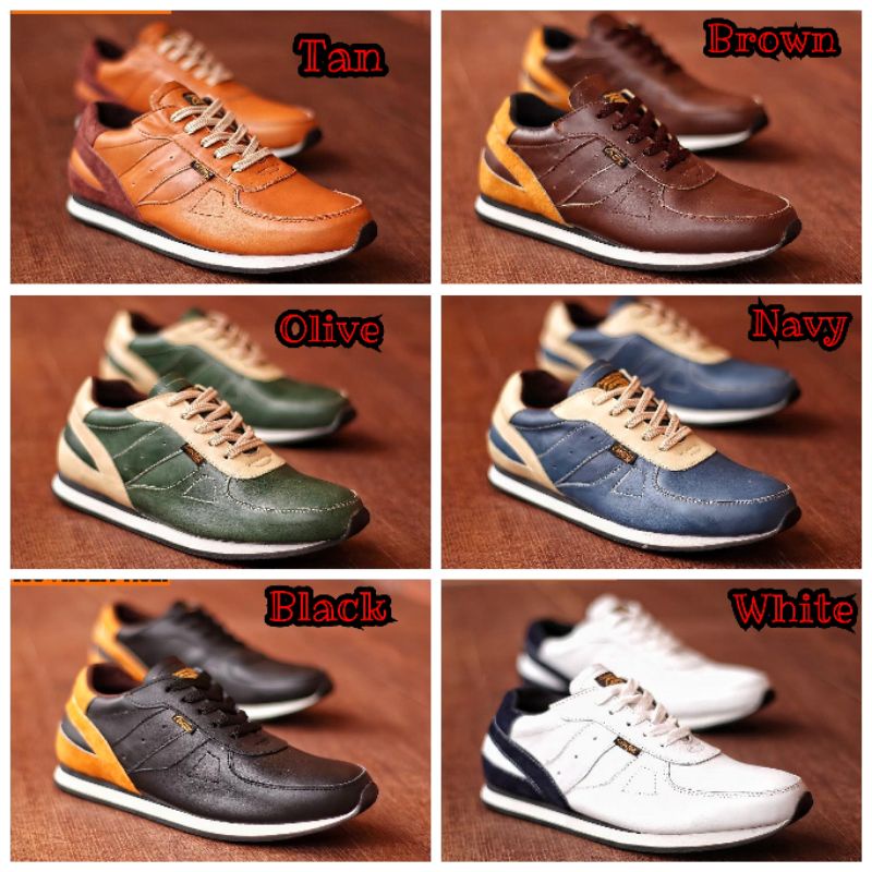 WOLF|100% KULIT ASLI SNEAKERS PRIA KASUAL SPORTY CEVANY JELLAL ORIGINAL CH1