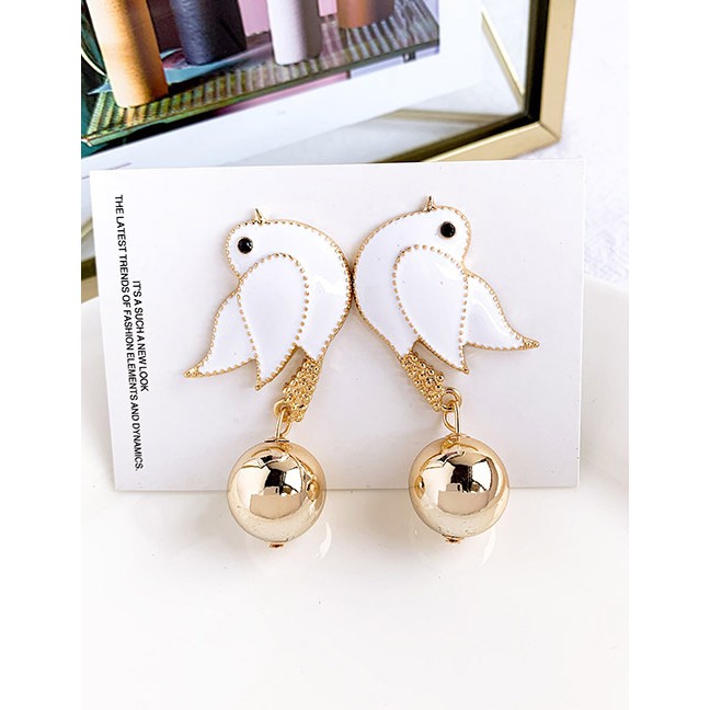 LRC Anting Tusuk Fashion Alloy Resin Bird Earrings F6525X