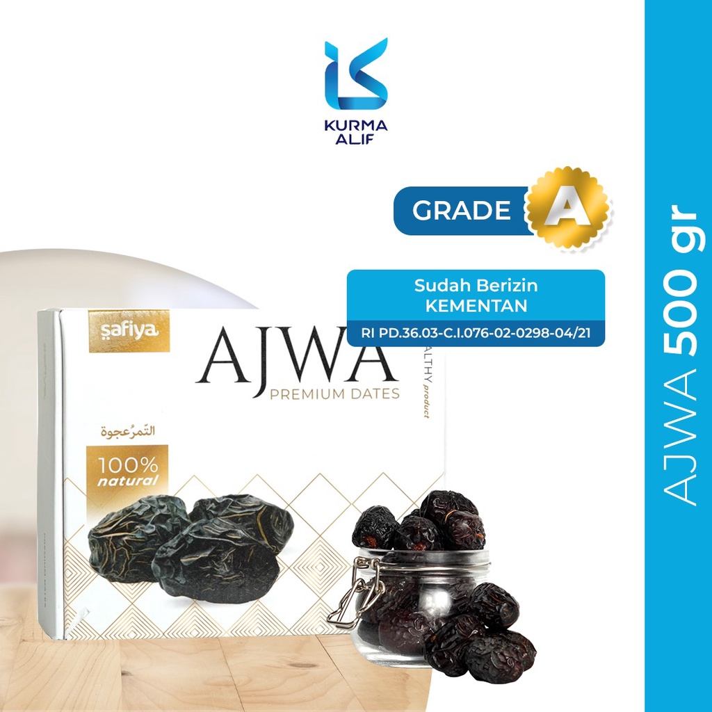 Kurma Ajwa Istimewah 500 Gram / Kurma Nabi SUPER GRADE A+ Asli Madinah