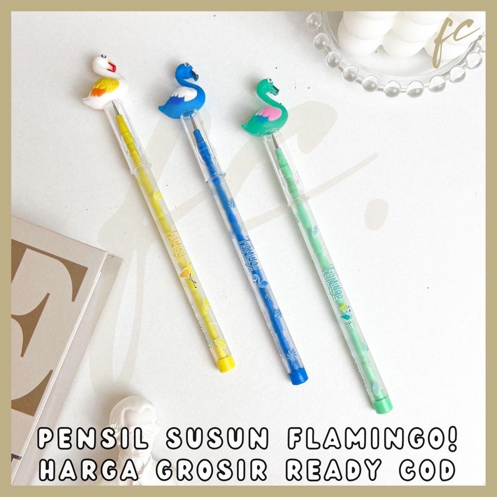 

Pensil Susun Sambung / Stackable Pencil Peluru / Pelor Burung Flaminggo Animal Pink Flamingo Bird Cute Alat Tulis Anak Sekolah Harga Grosir Ready COD