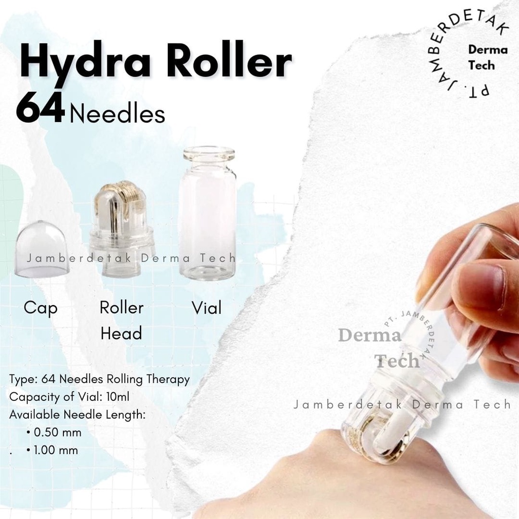 Hydra Roller 64 Pin Micro Needle Titanium needle Gold Tips Roller Skin Care Anti Aging Derma Applicator Bottle