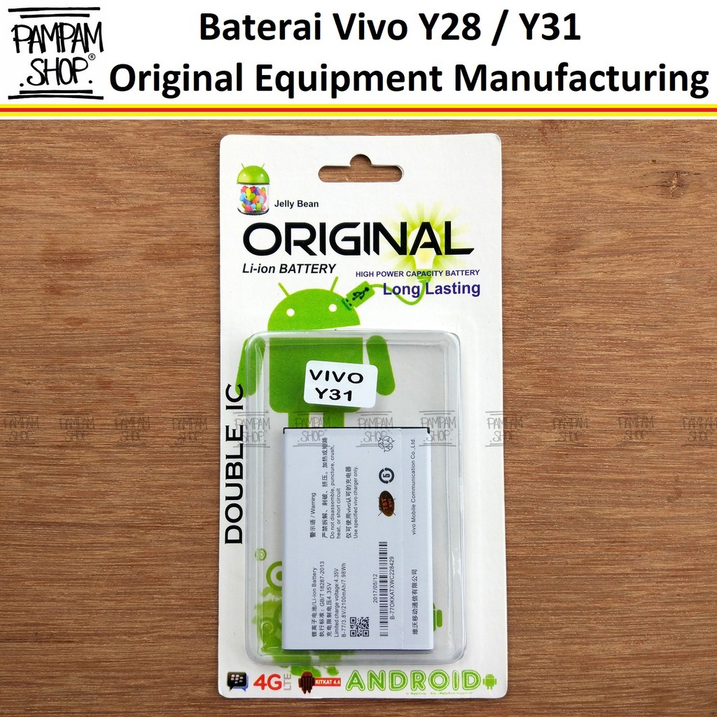 Baterai Vivo Y28 Y31 BK-B-77 Original OEM Batre Batrai Battery HP B-77 B 77 B77 Handphone