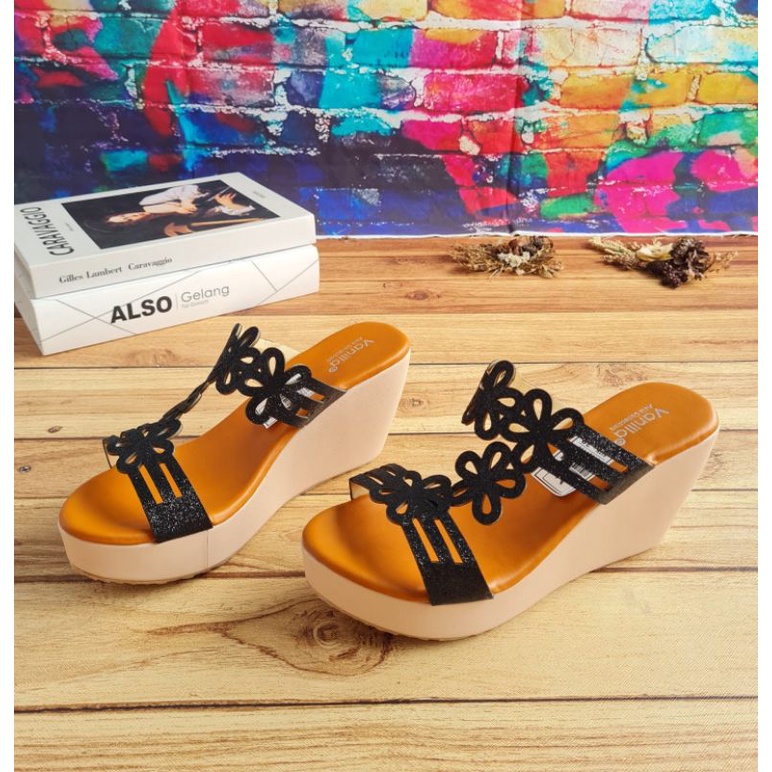 ABBUSHOES Ph 18 wedges laser sol karet febby 7cm