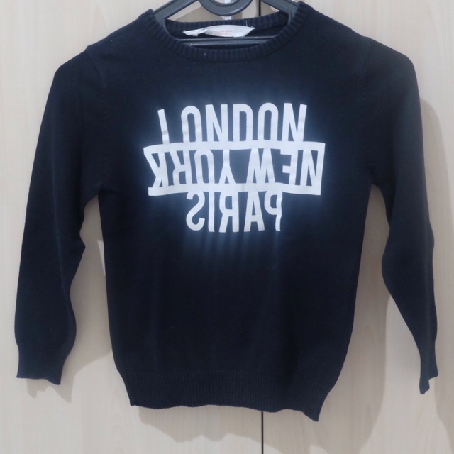 Sweater London,Newyork, Paris HnM BOY - black