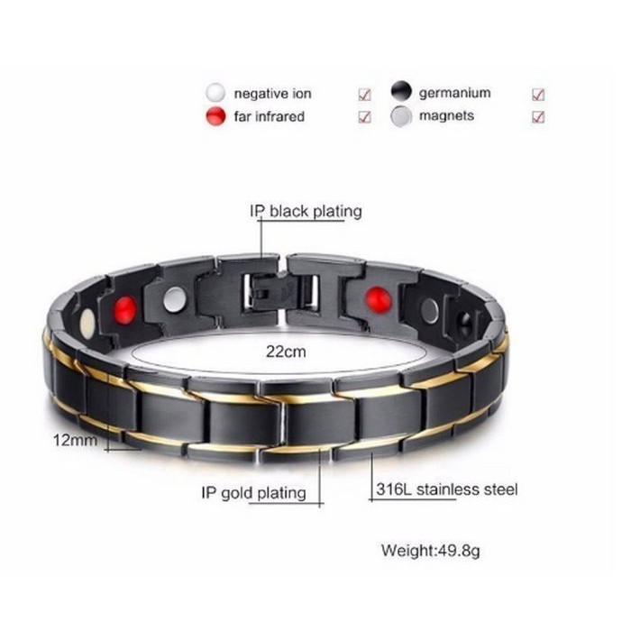 Quality Import Gelang Kesehatan Stainless Steel Bio Magnetik Anti Letih