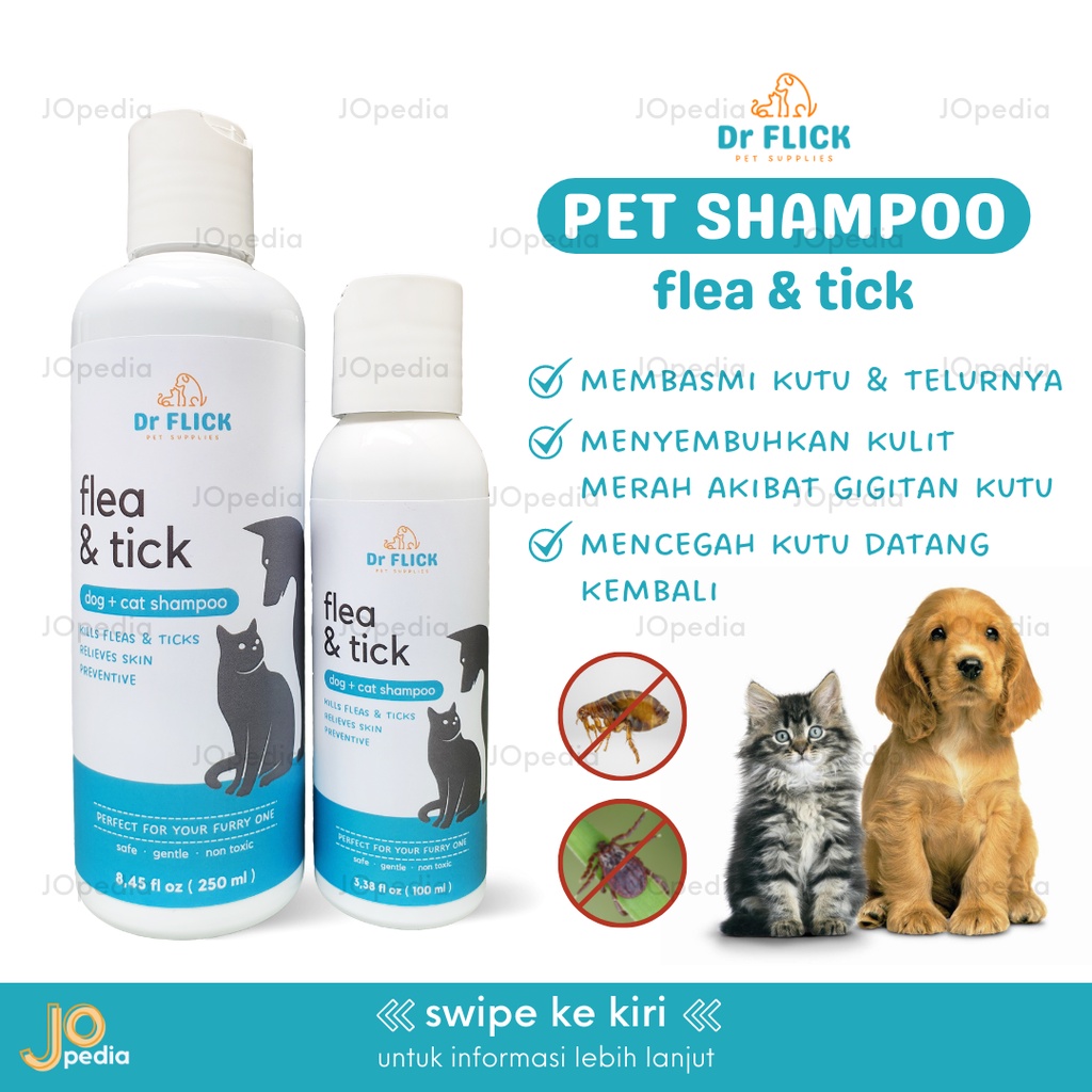 DR FLICK Shampoo Kucing Anjing Shampo Kutu Jamur Anti Tick Flea Fungal Sampo Hewan Bulu Halus