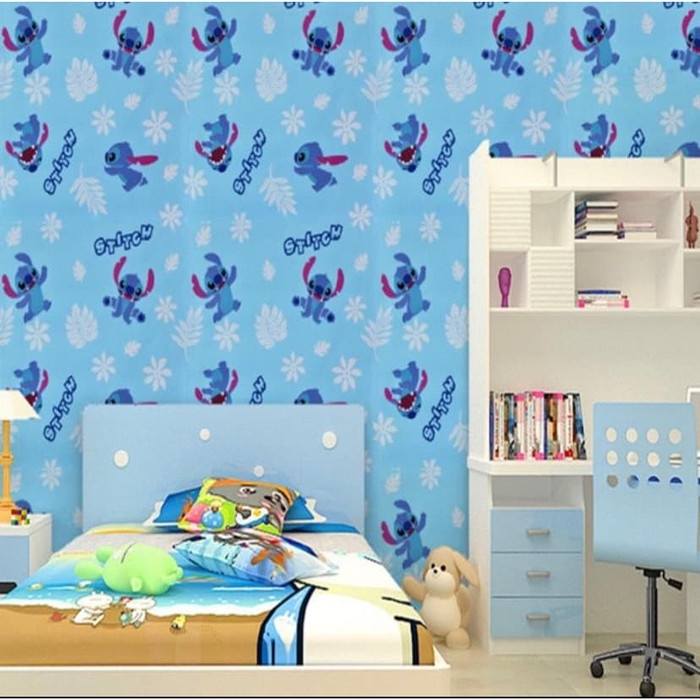 BOY WALLPAPER - WALLPAPER STICKER WALPAPER DINDING KARAKTER STITCH PREMIUM BAHAN PVC MOTIF KARAKTER BEST SELLER