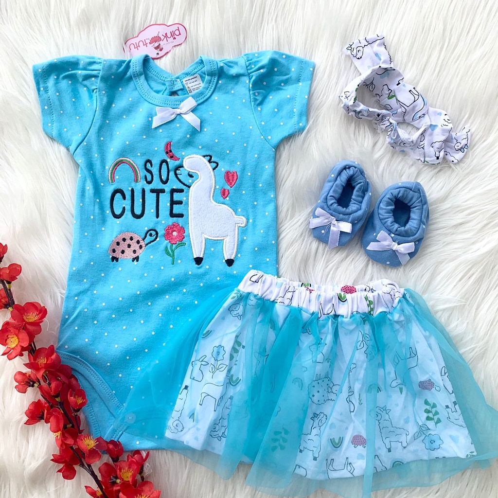 Baju setelan jumper bandana sepatu gambar lucu fashion anak bayi cewek perempuan baby murah -soc