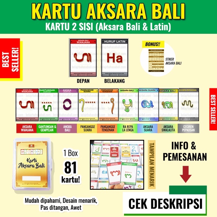 

KARTU AKSARA BALI (FLASH CARD) MAHIR