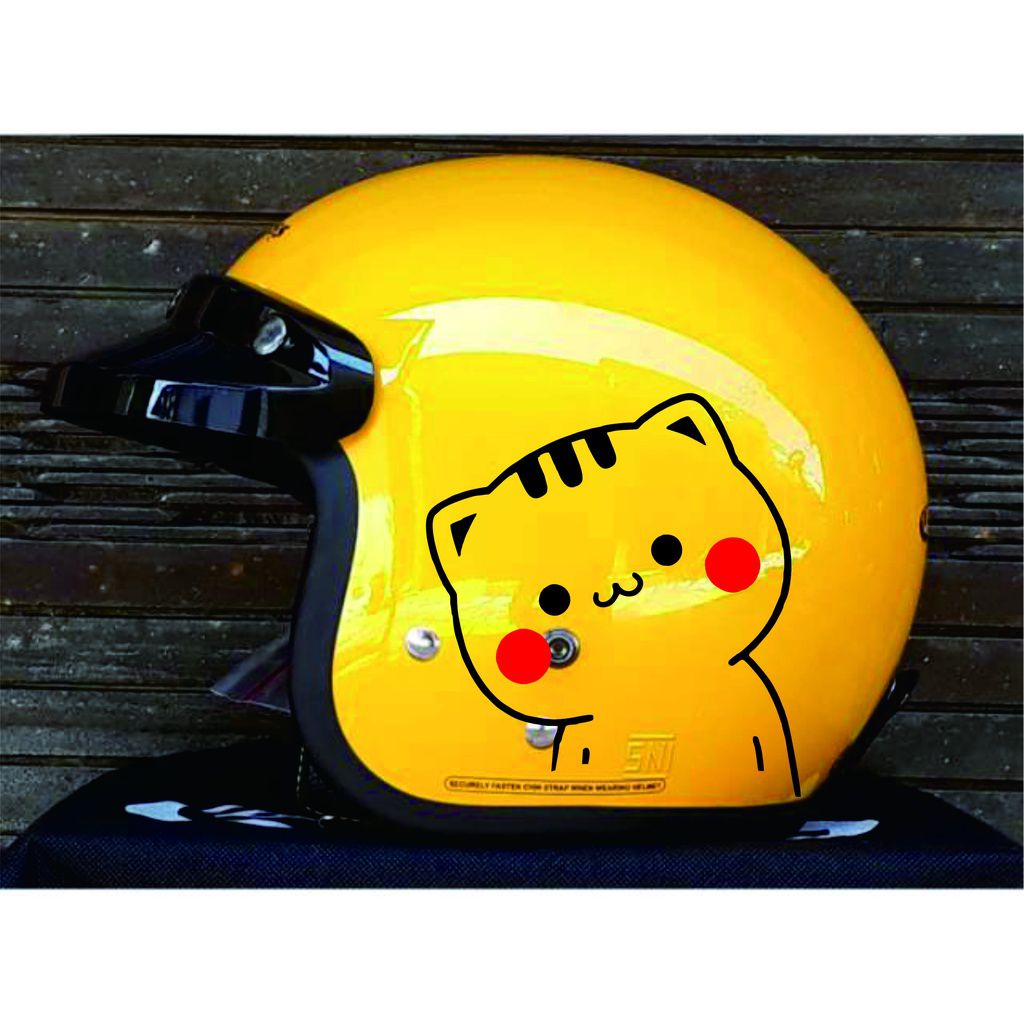 Stiker Helm Bogo Mochi variasi helm motor