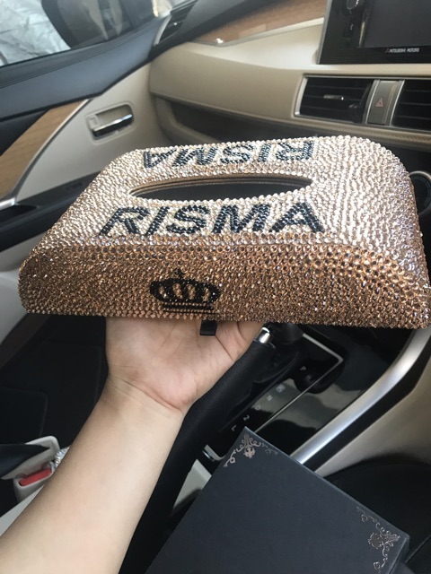 Tempet  tissu double custom nama sendiri barang mobil kotak tissu mobil dasbord